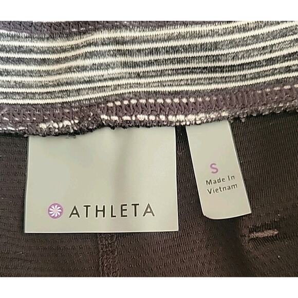 ATHLETA Mini Skirt Skort Gray Striped Small Pickle Ball Tennis - Picture 3 of 8